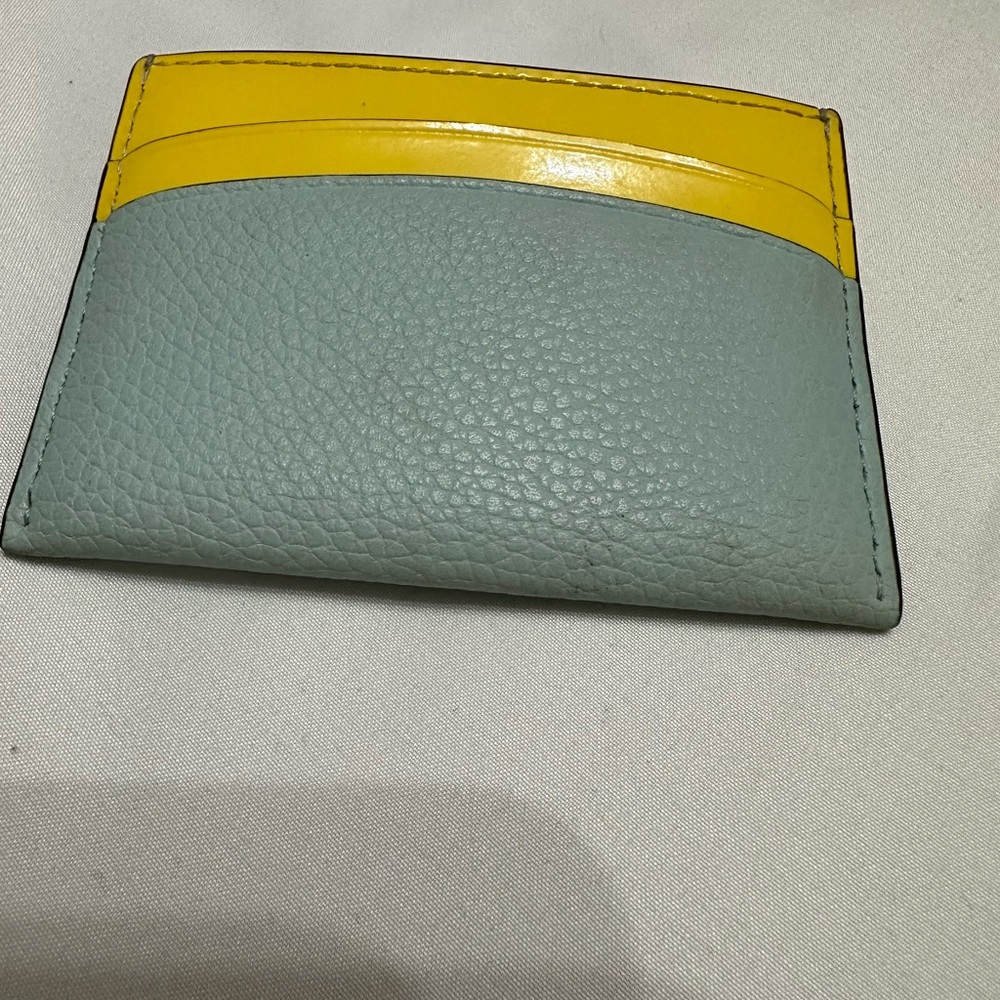 Tory Burch Yellow and Gray Leather Card Holder - Picture 3 of 3